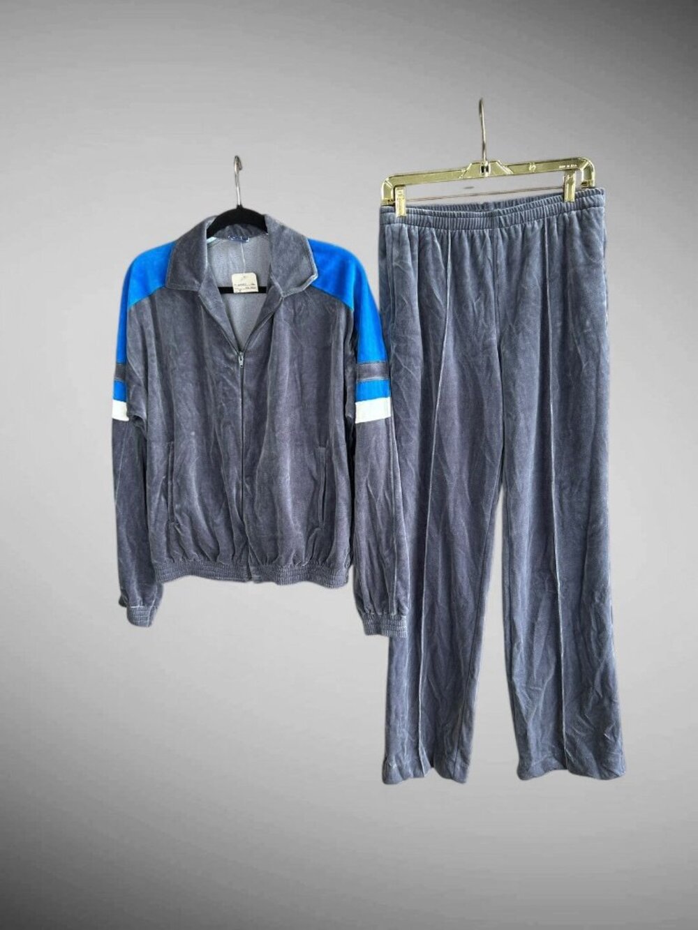 Men's Vintage 80s 90s Tail Colorblock Velour Track Suit Size M NWT